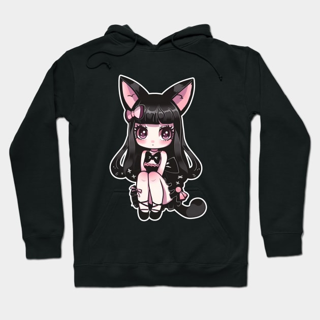 Neko chan vintage anime Hoodie by beangeerie